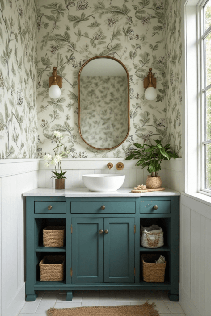 Garden-Inspired Powder Room