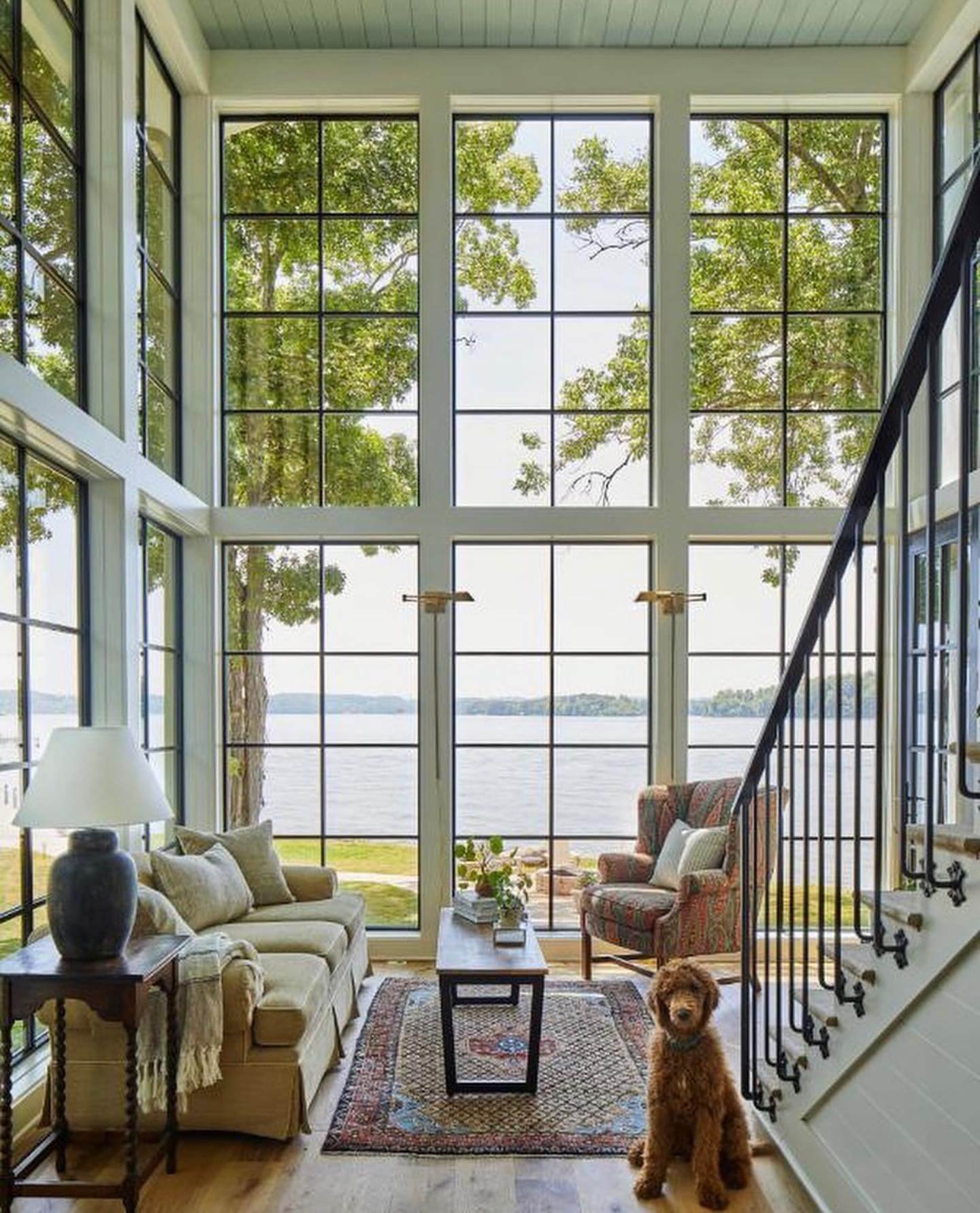 Cozy Lake House Living Room