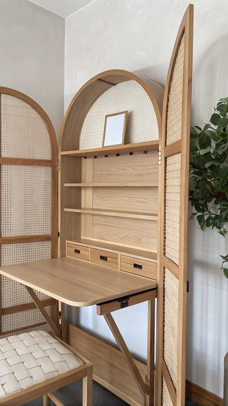 Elegant folding desk design maximizes space and style