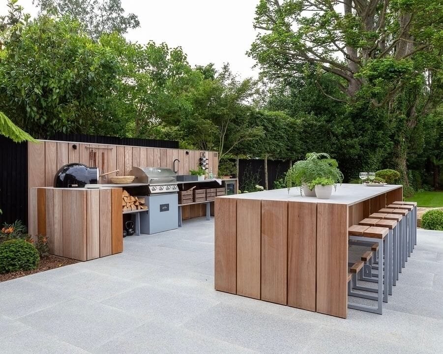 Cozy modern outdoor gathering