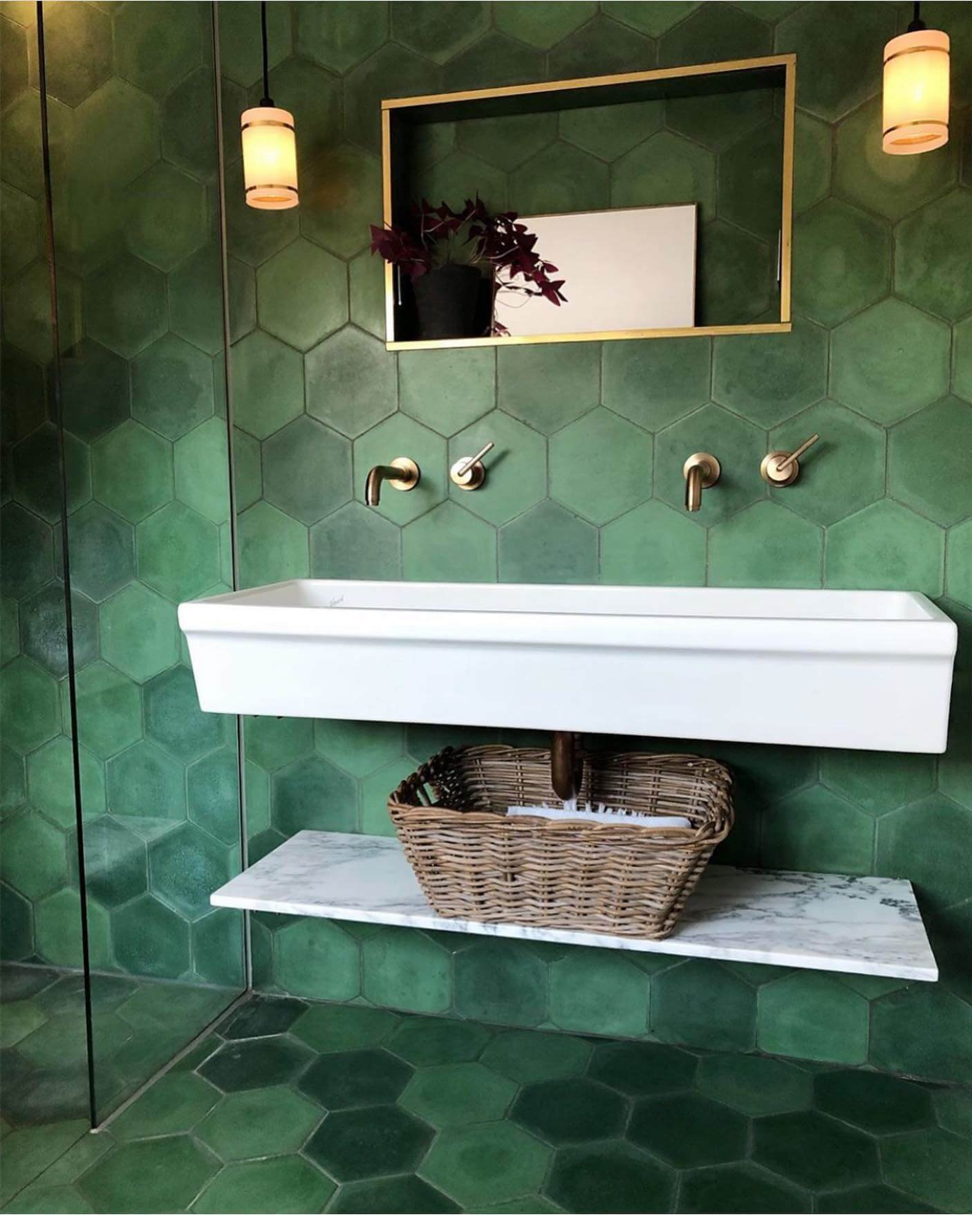 Emerald Green Bathroom Aesthetics