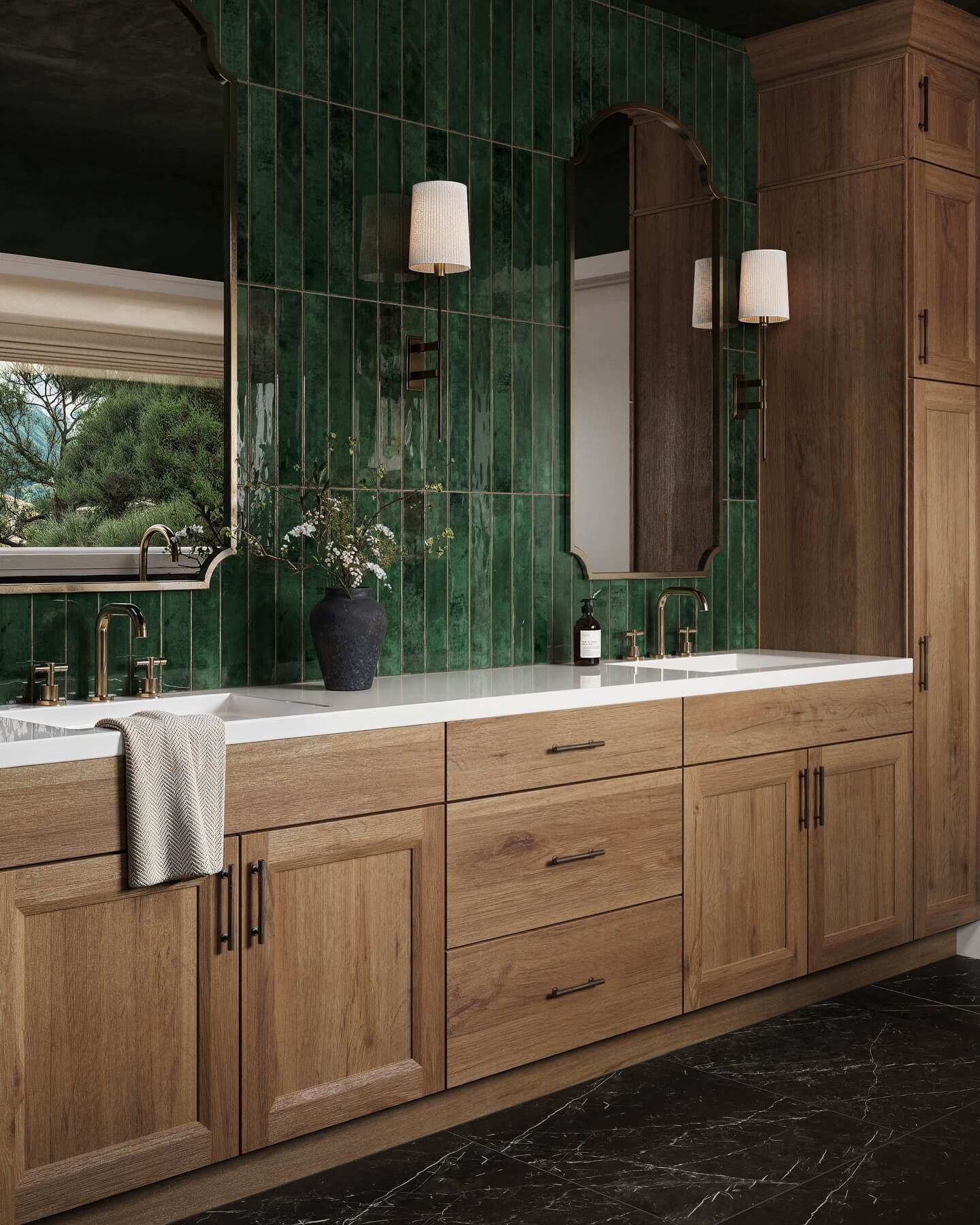 Emerald Green Bathroom Aesthetics