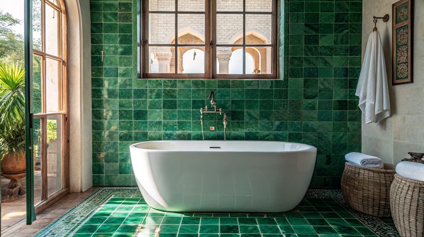 Emerald Green Bathroom Elegance