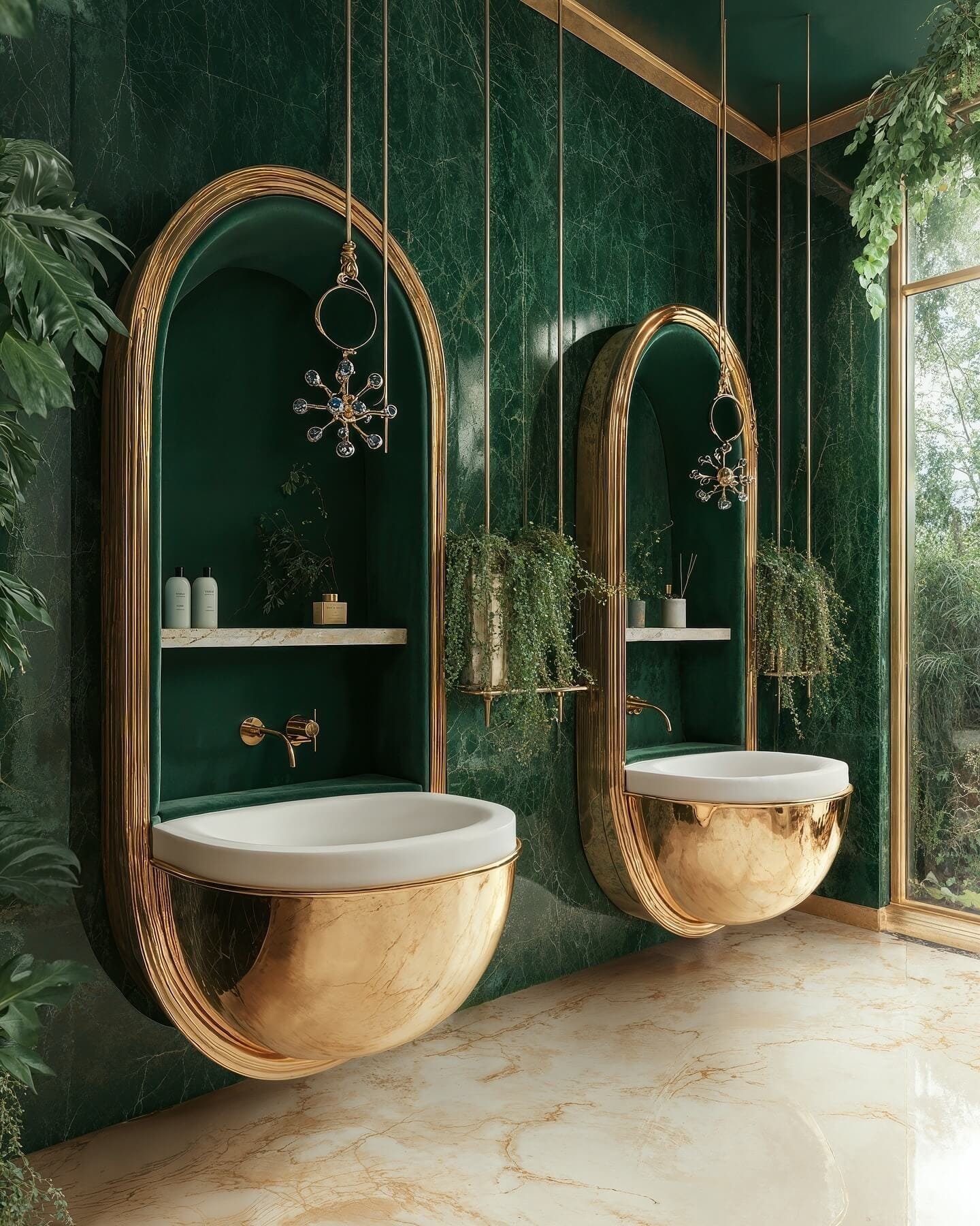 Emerald Green Bathroom Elegance