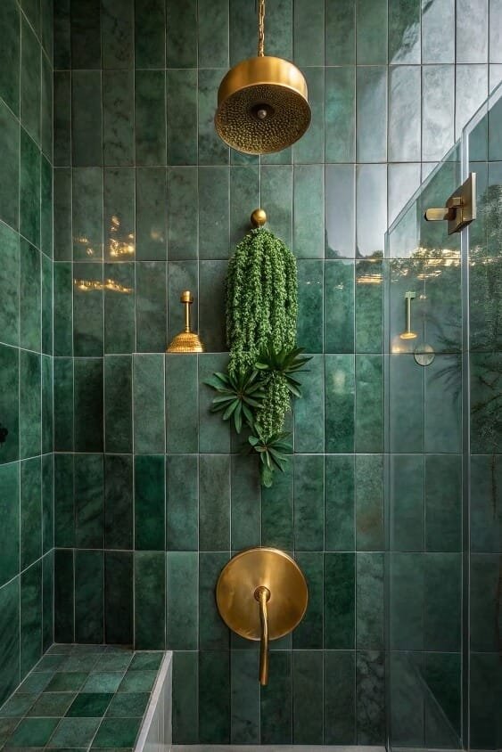 Emerald Green Bathroom Elegance