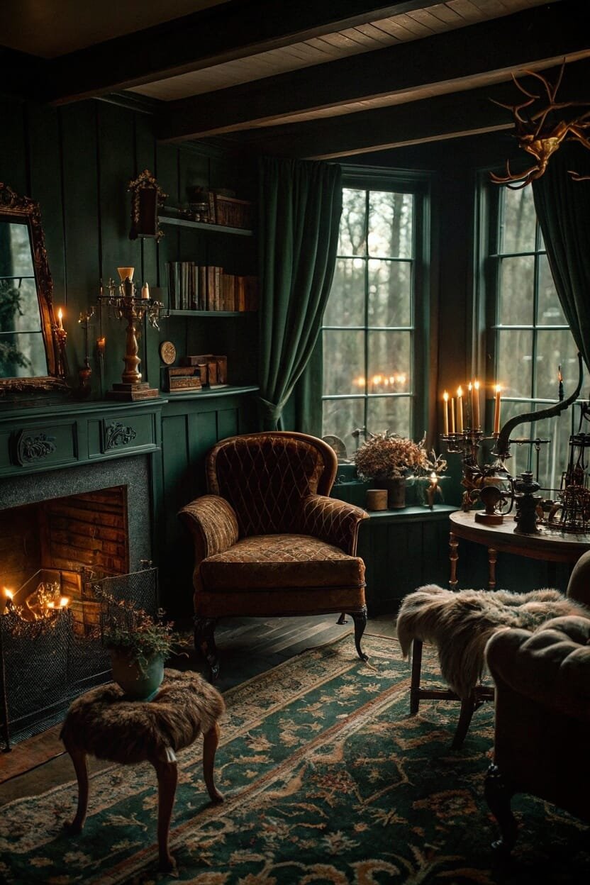 Layered Textures in Deep Green