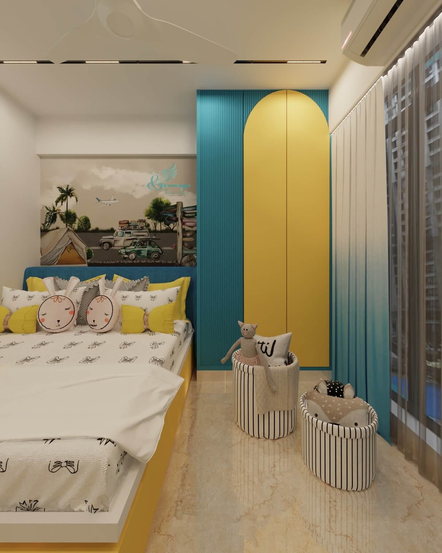 Playful Yellow Accents for Comfort