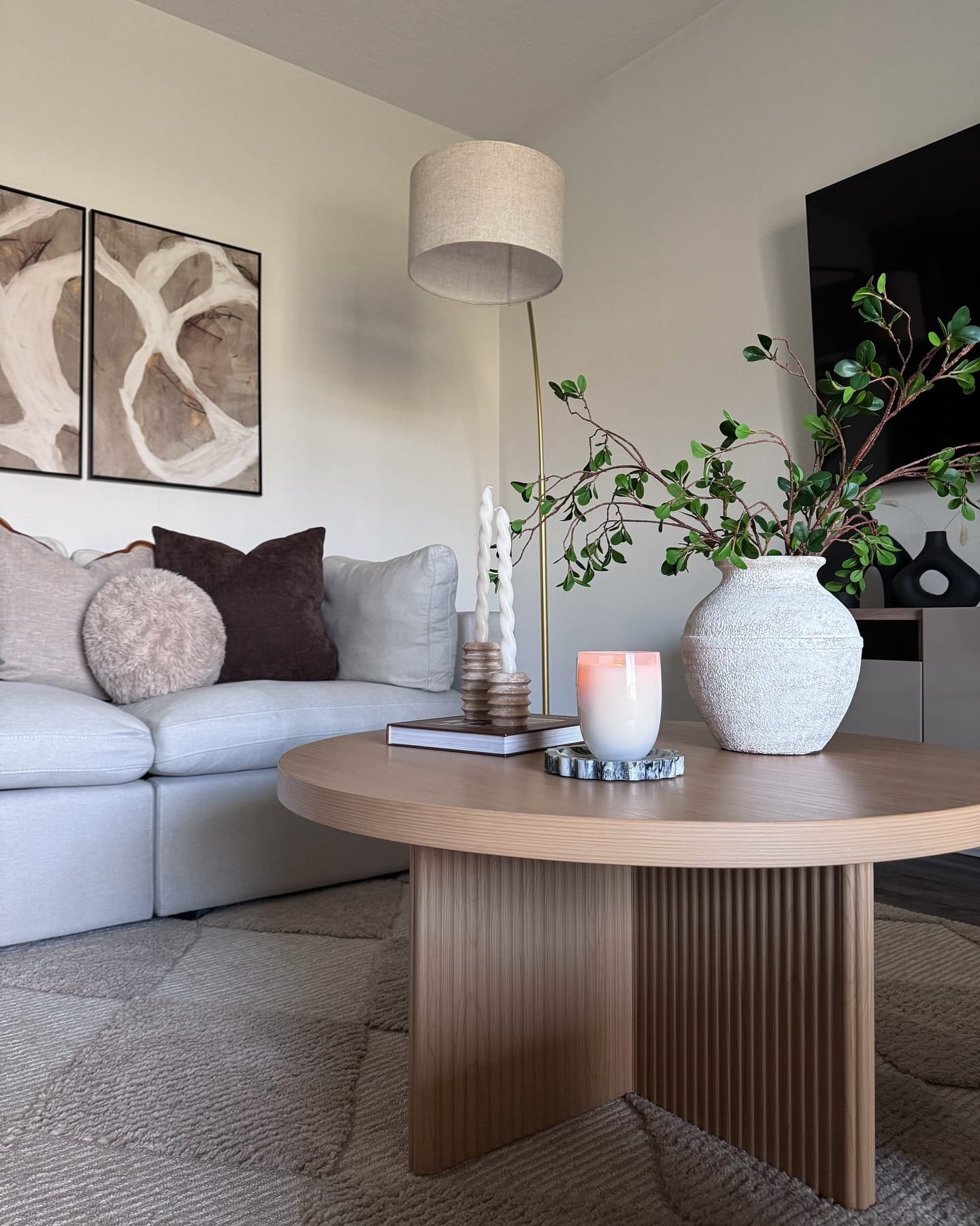 Textured Coffee Table Focal Point